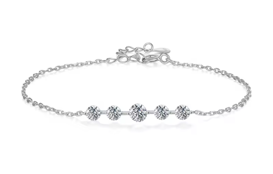Bransoletka Moissanite 925 srebro