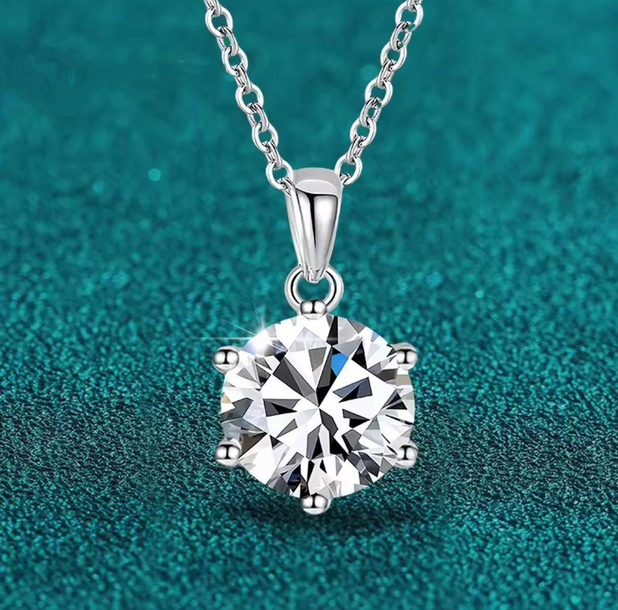 Okrągły naszyjnik z moissanitem 1ct srebro 925