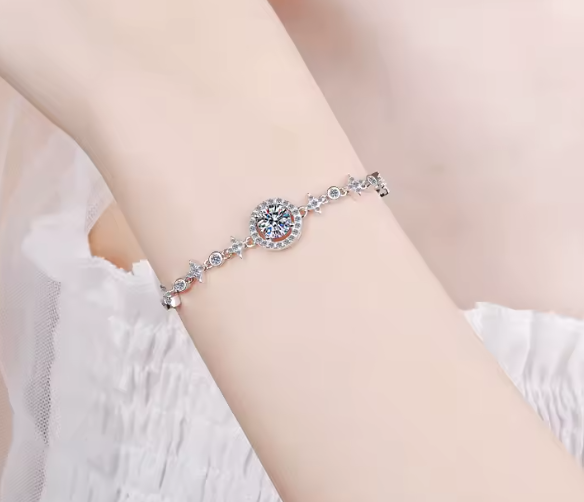 Bransoletka z moissanitem – Subtelny blask na Twoim nadgarstku