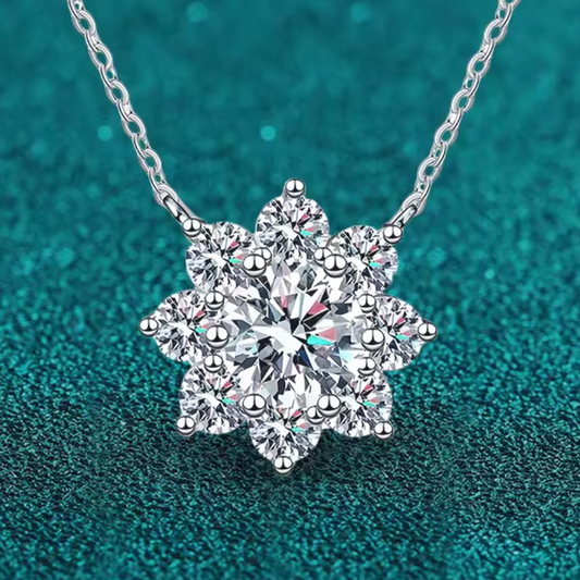 Naszyjnik z moissanitem i cyrkoniami gwiazdka 1ct srebro 925