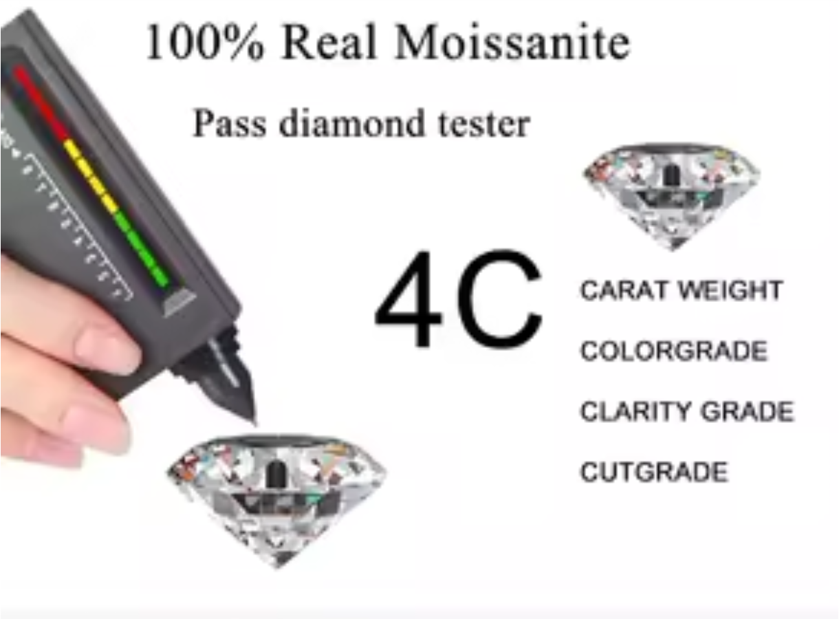 Naszyjnik z moissanitem 1ct i eleganckim łańcuszkiem srebro 925