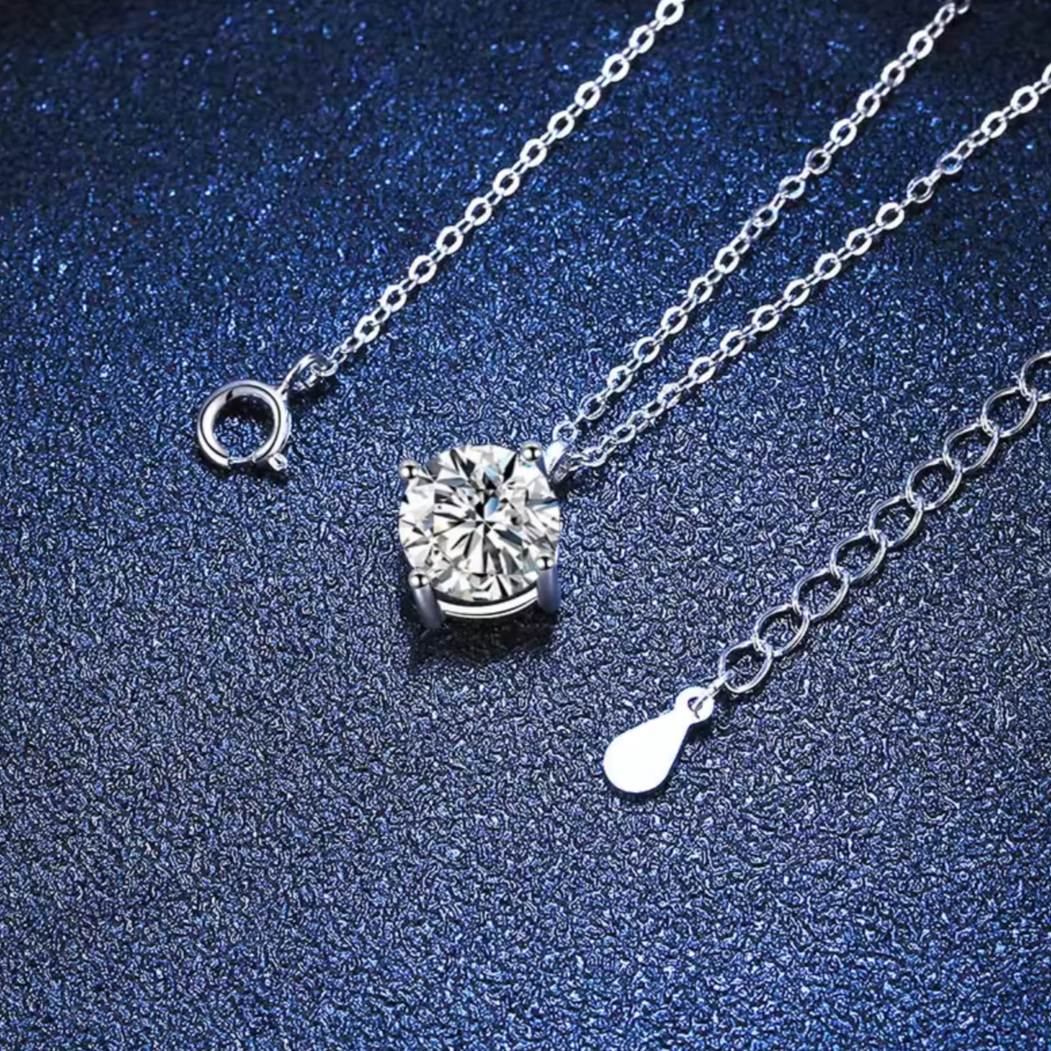 Naszyjnik z moissanitem 1ct srebro 925