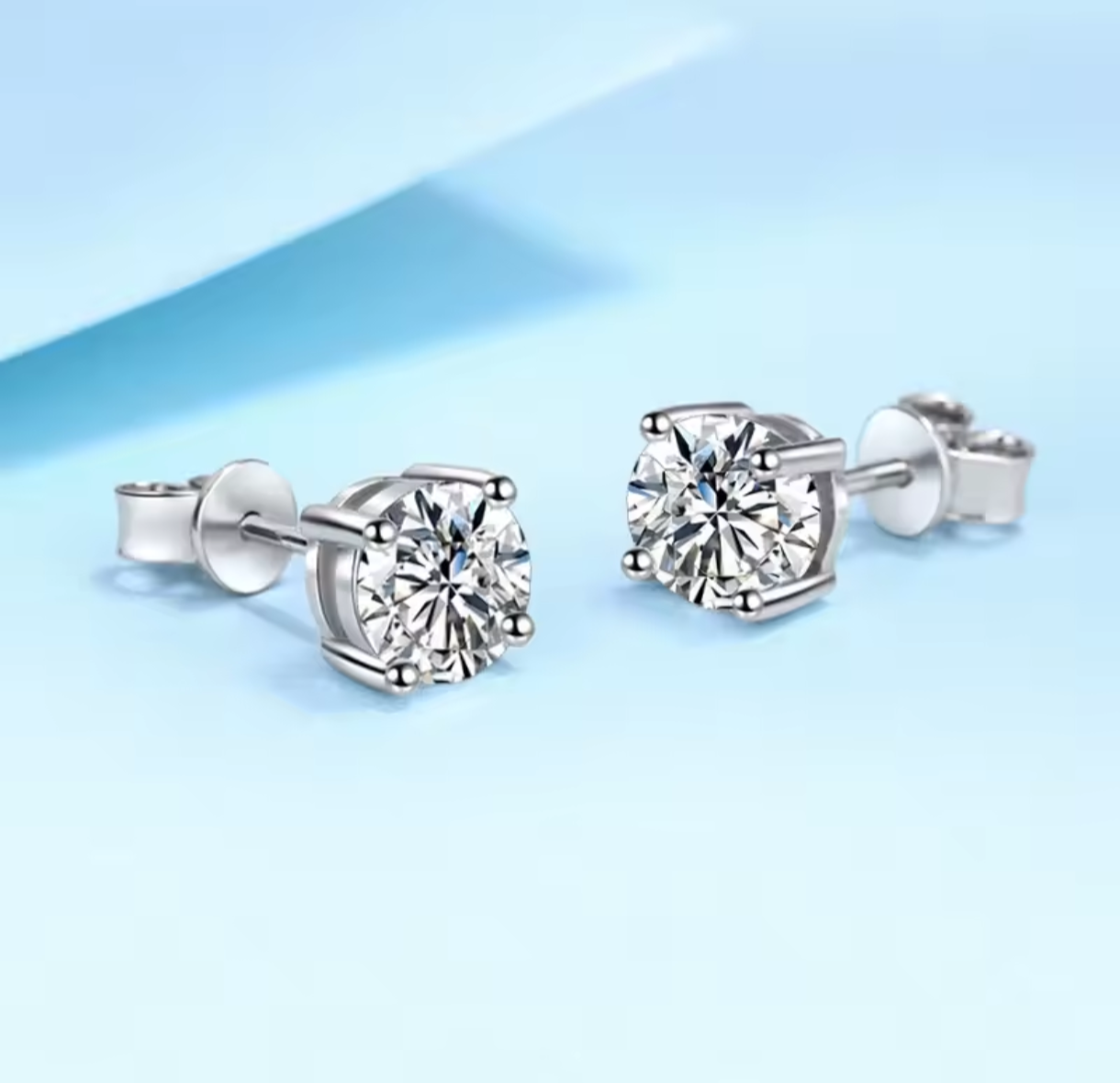 Kolczyki Moissanit srebro 925 0.5ct