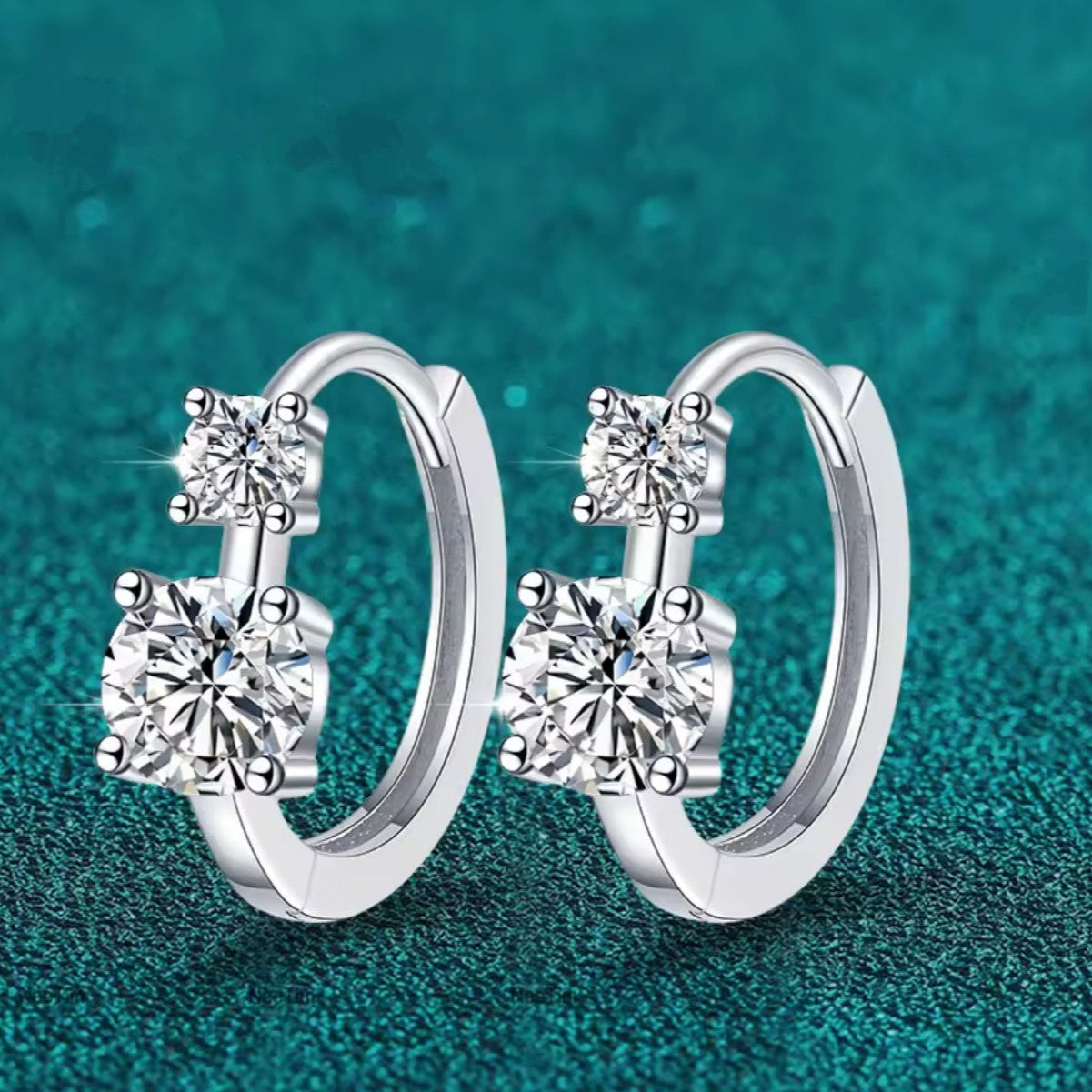 Kolczyki Moissanit srebro 925 0,1 ct 3 mm/0,5 ct 5 mm ct