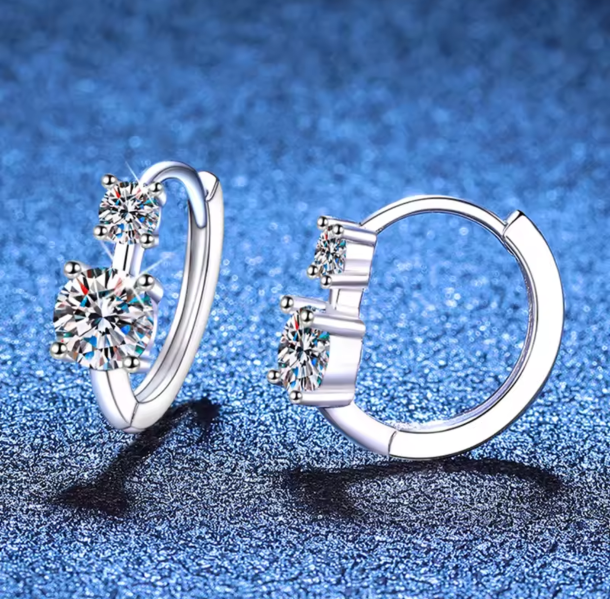 Kolczyki Moissanit srebro 925 0,1 ct 3 mm/0,5 ct 5 mm ct