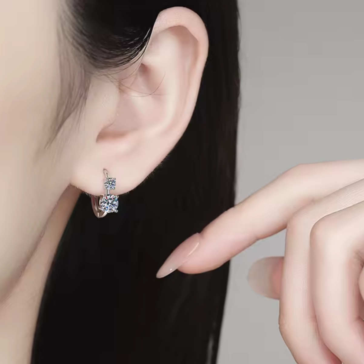 Kolczyki Moissanit srebro 925 0,1 ct 3 mm/0,5 ct 5 mm ct