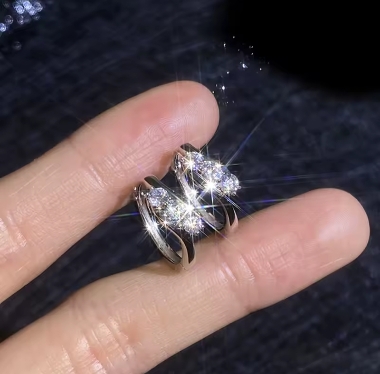 Kolczyki Moissanit koła srebro 925 3mm * 6 sztuk