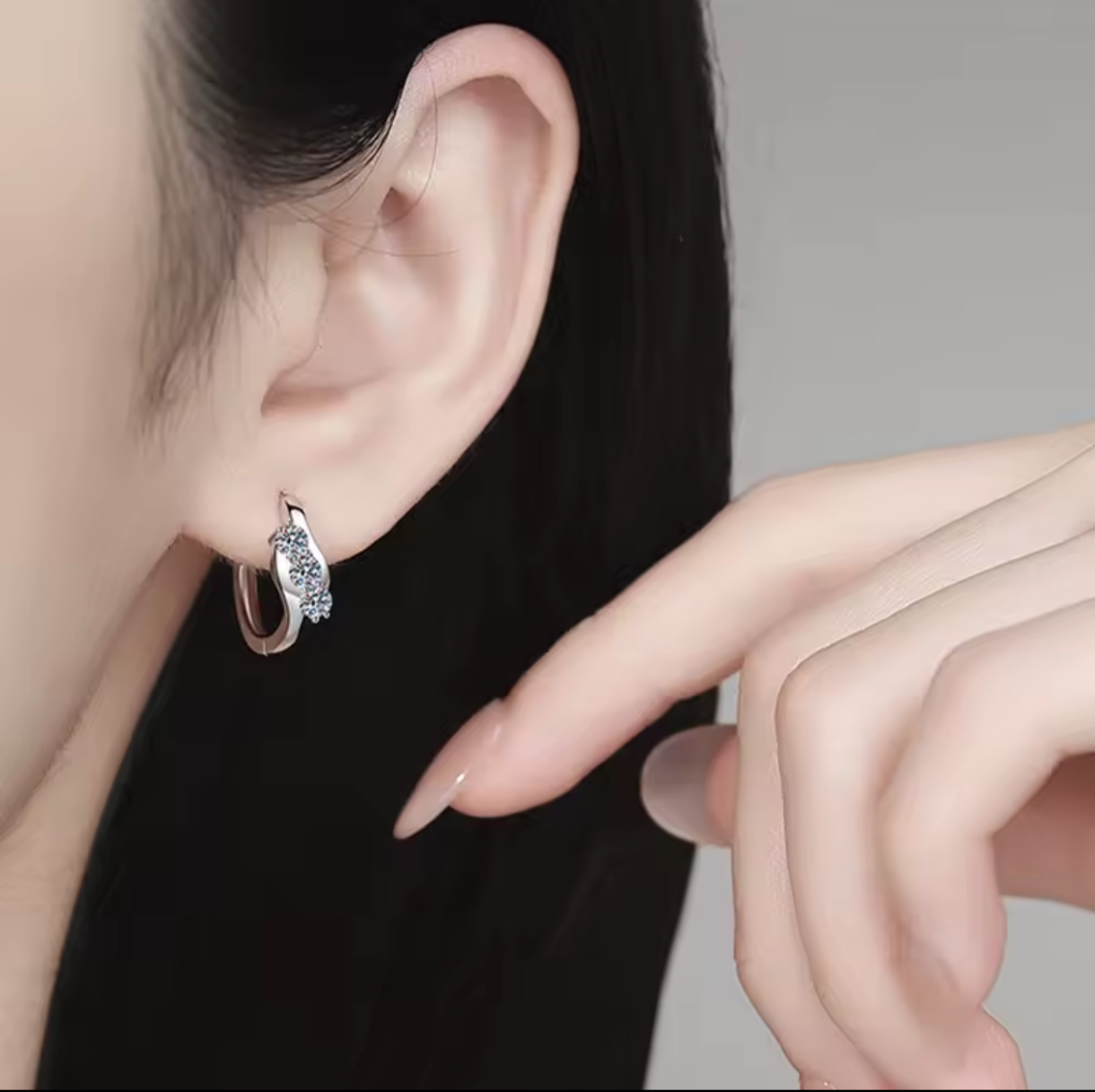 Kolczyki Moissanit koła srebro 925 3mm * 6 sztuk