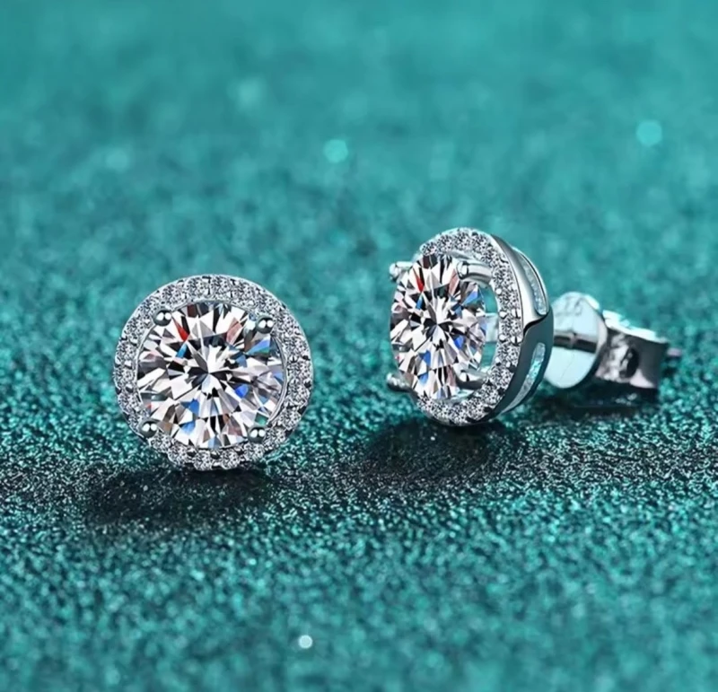 Kolczyki "Krąg Światła" z Moissanitem 0,5 ct selivah.pl