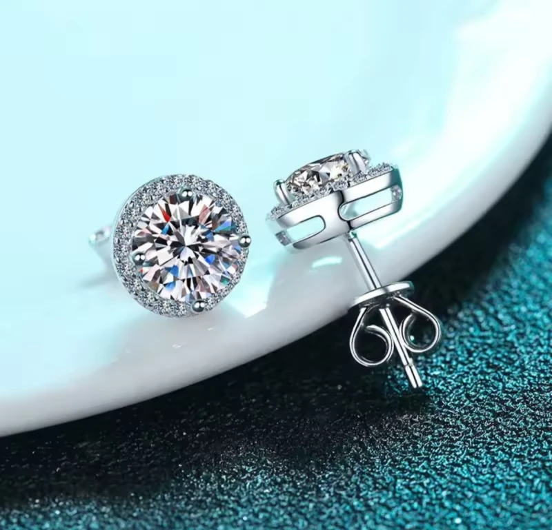 Kolczyki "Krąg Światła" z Moissanitem 0,5 ct selivah.pl 2