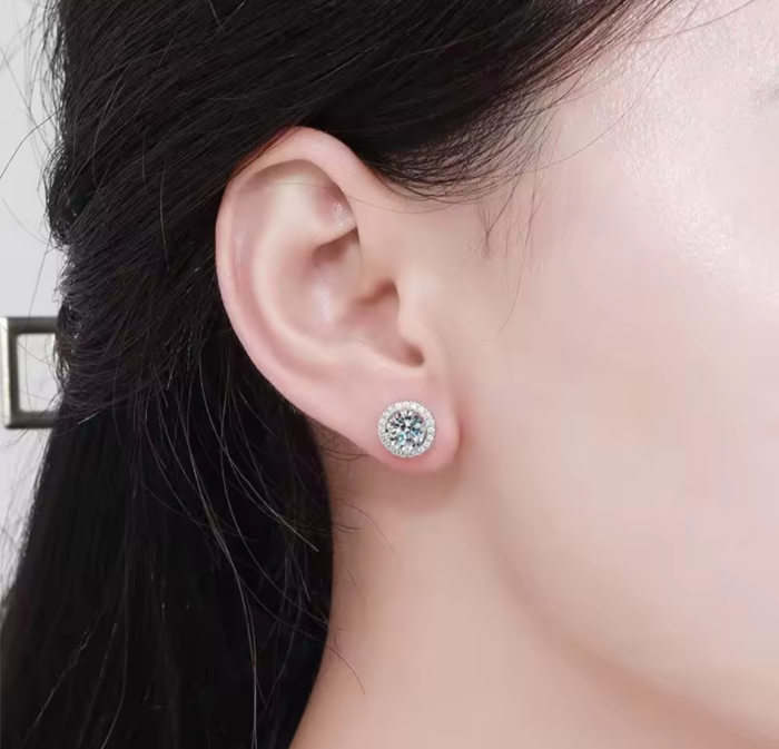 Kolczyki "Krąg Światła" z Moissanitem 0,5 ct selivah.pl 4