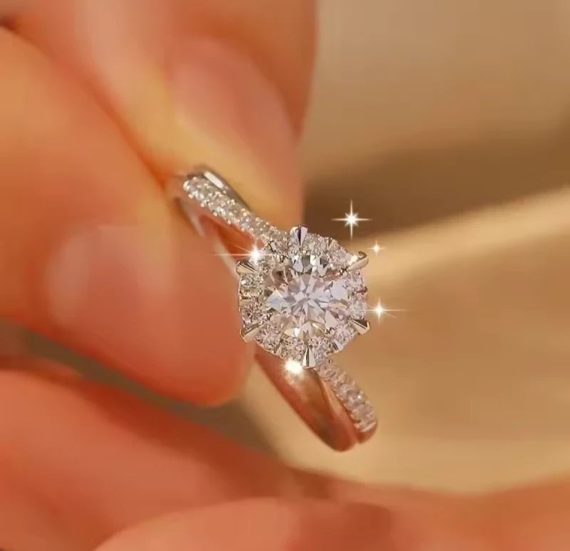 Pierścionek "Krąg Światła" z Moissanitem 0,5 ct selivah.pl 6